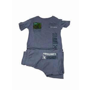 minecraft boys toddler outfit size 4 shirt shorts blue